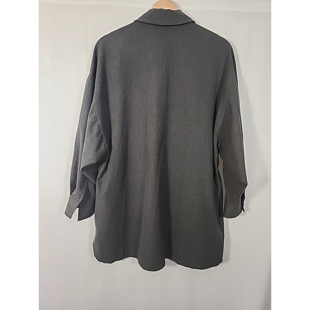 ZARA Oversized Button Front Shirt Jacket Shacket Dark Gray Boxy Utility Womens S - Picture 5 of 12